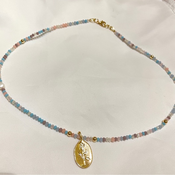 Handmade y2k beaded necklace with charm - Picture 1 of 2